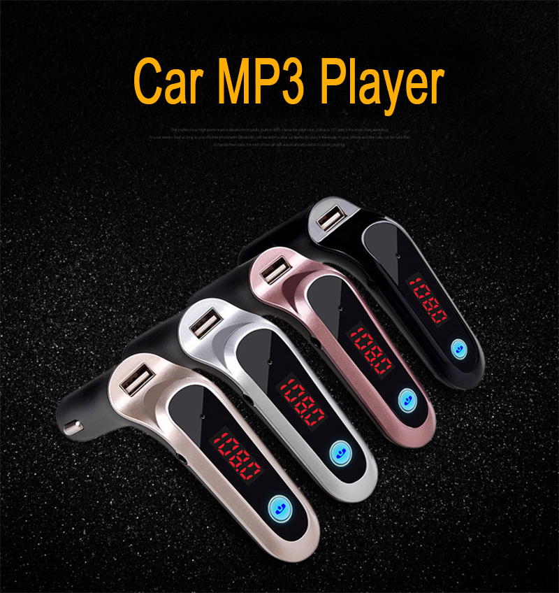 Maikou S7 Bluetooth Car Kit MP3 Player FM Transmitter Wireless Radio Adapter USB Cahrger - Black