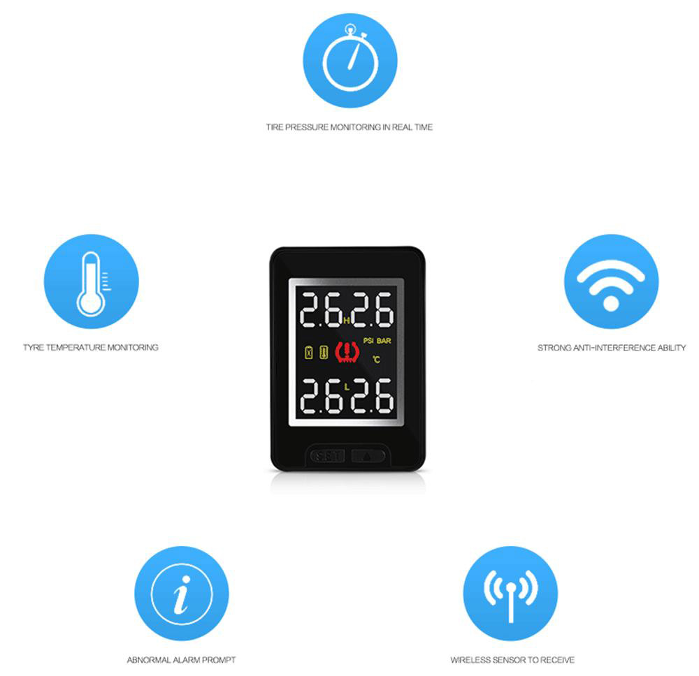 Pershn U912 TPMS Car Tire Pressure Monitoring System with 4 Internal Sensors for TOYOTA  