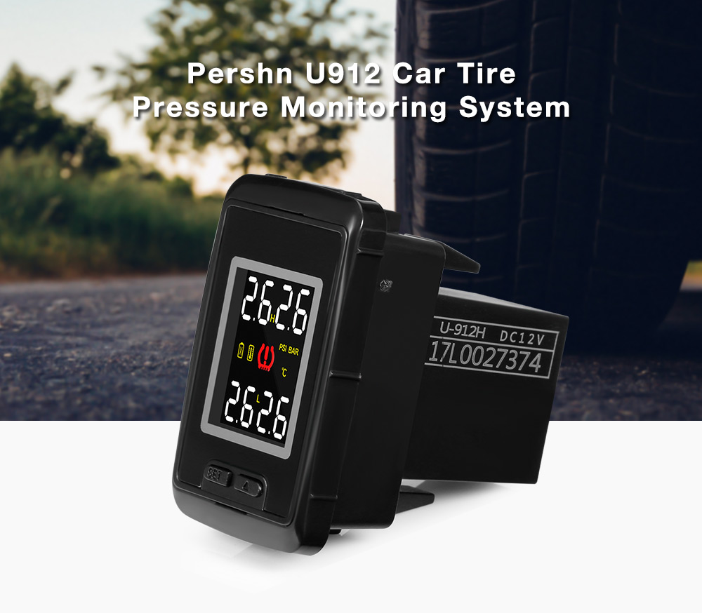 Pershn U912 Wireless TPMS Car Tire Pressure Monitoring System with 4 External Sensors for TOYOTA 