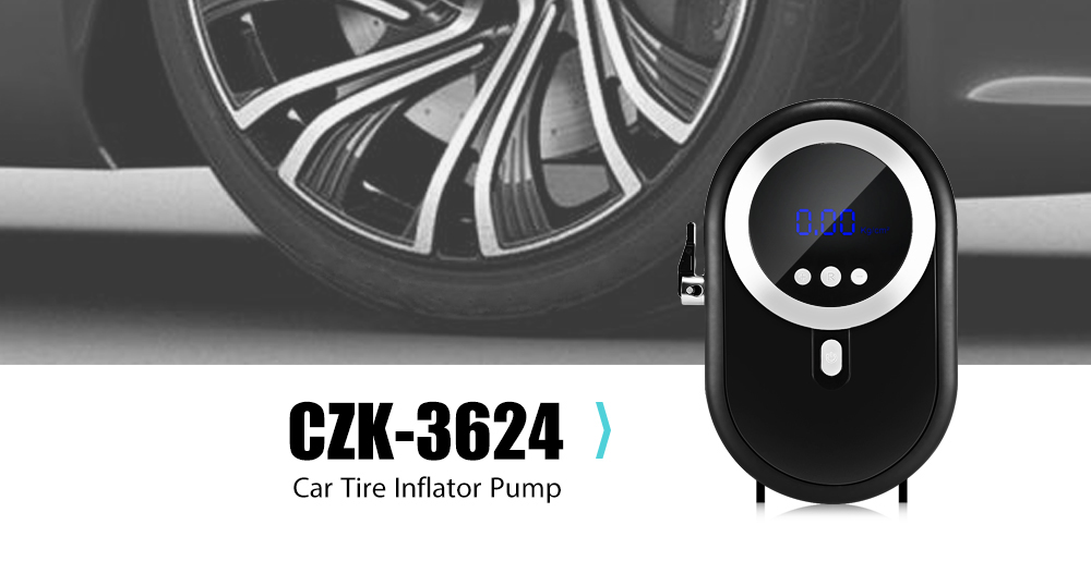 CZK - 3624 Car Tire Inflator 12V 120W Digital Portable Air Compressor Pump for Motorcycle Bicycle 