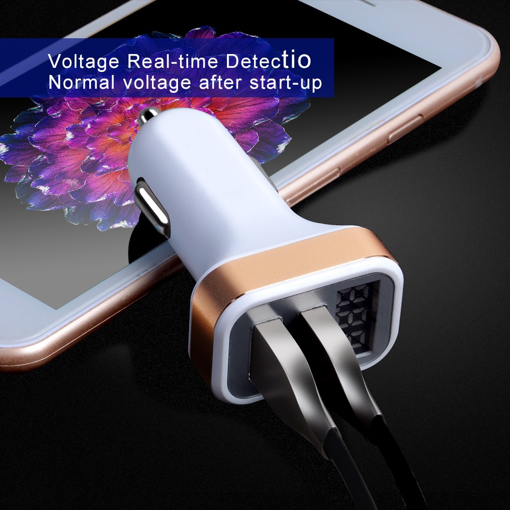 SpedCrd Dual USB Car Charger  5V 2.1A Digital Display Car Adapter