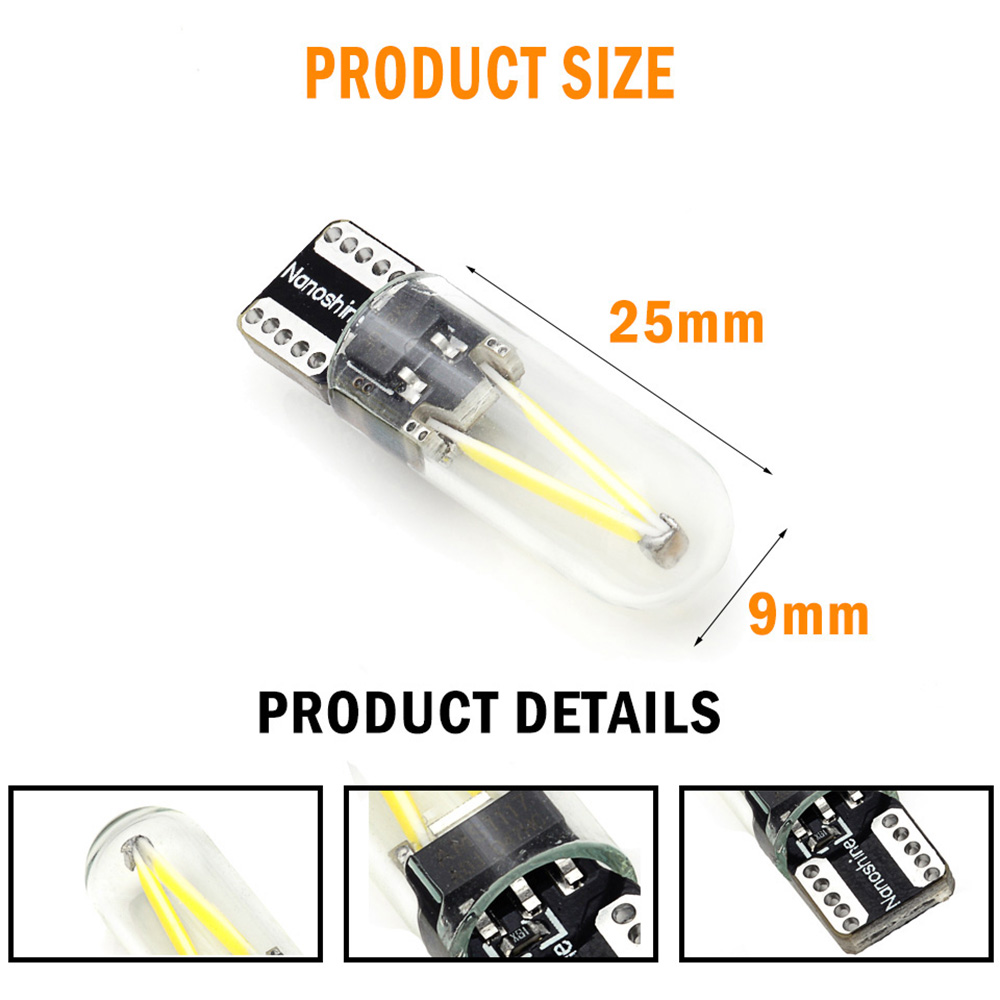 2PCS V Design T10 W5W 158 194 CAN-bus LED Width Light Fit for VW Passat Tiguan Benz C Class Opel Astra Corsa Audi A3 A4