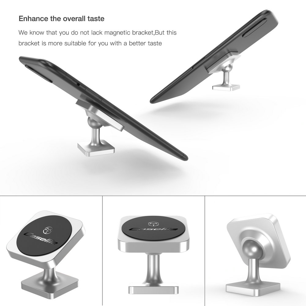 Square Magnetic Phone Holder for Car,CaseMe 360 Degree Rotation Magnetic Car Phone Mount for Dashboard Tablet GPS