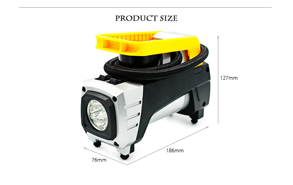 AP2836 Car Tire Inflator 12V 120W Pointer Table Portable Air Compressor Pump for Motorcycle Bicycle 