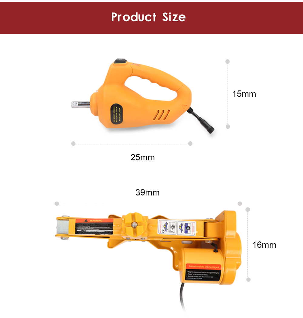 SDG 12V Car Electric Hydraulic Floor Jack Lifting Set Impact Wrench Tool