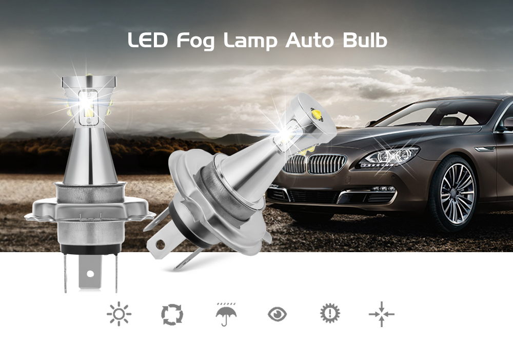 H4 Universal Fog Lamp Auto LED Bulb Double-cone Shape 