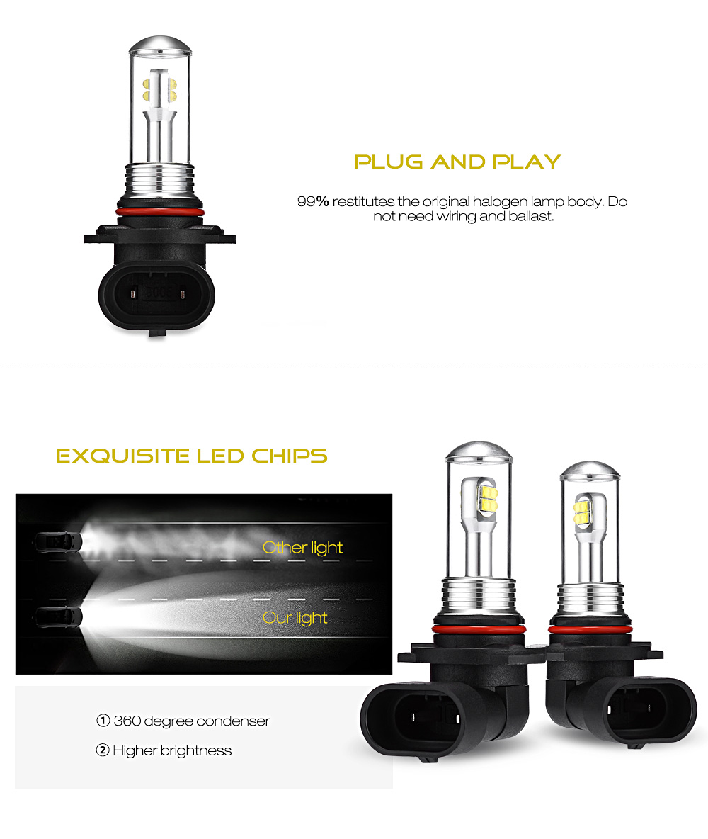 9005 Fog Lamp 40W High Power Automobile LED Bulb for A18 Series Car 