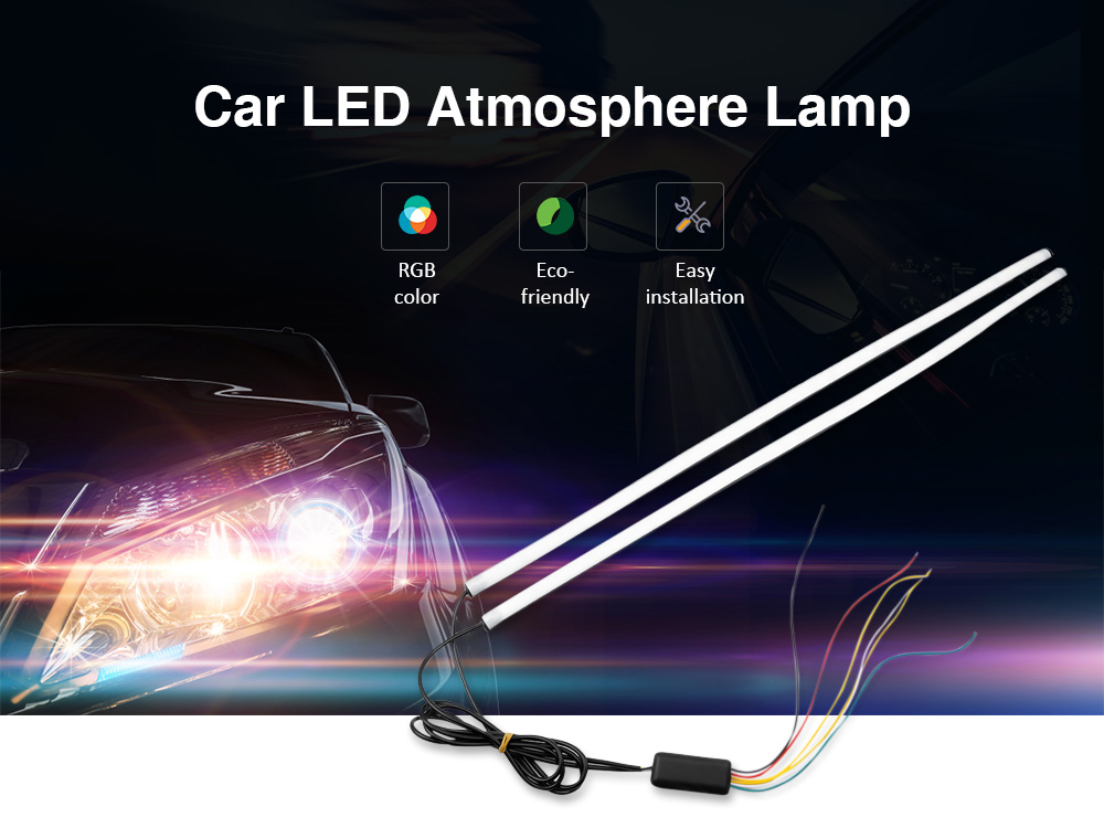 Car LED SMD RGB Color Net Light One Drag Two Atmosphere Lamp