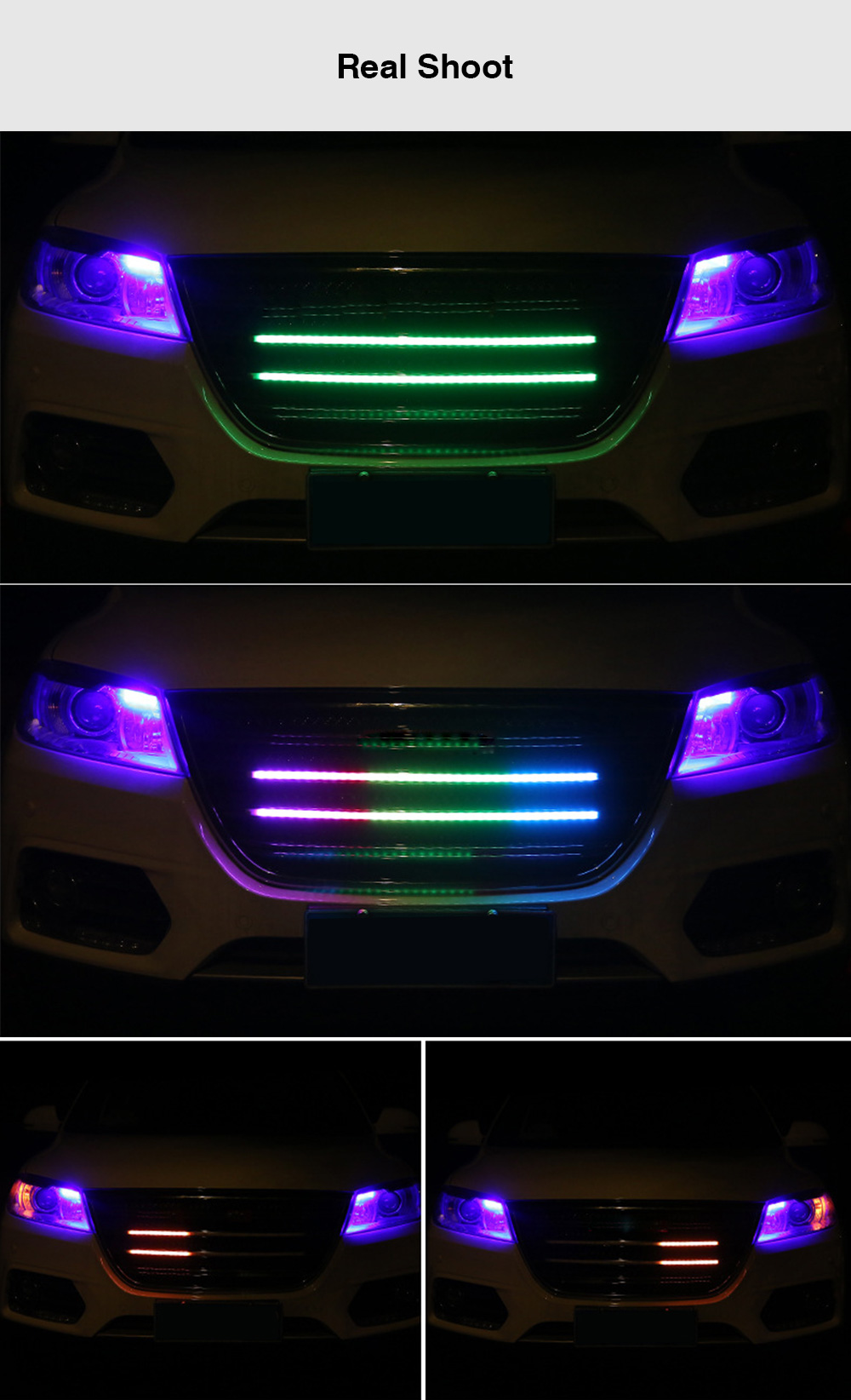 Car LED SMD RGB Color Net Light One Drag Two Atmosphere Lamp