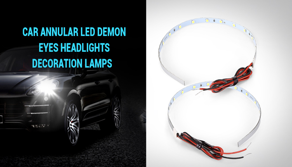 2PCS Car 360 Degree Annular LED Demon Eyes Headlights Decoration Lamps