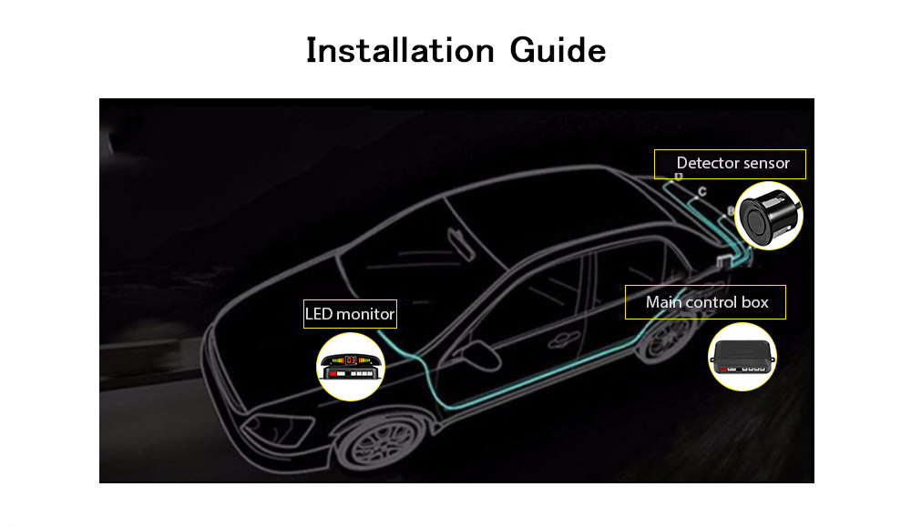 Universal Car Parking Sensor Reversing Radar Distance Detection Digital Display