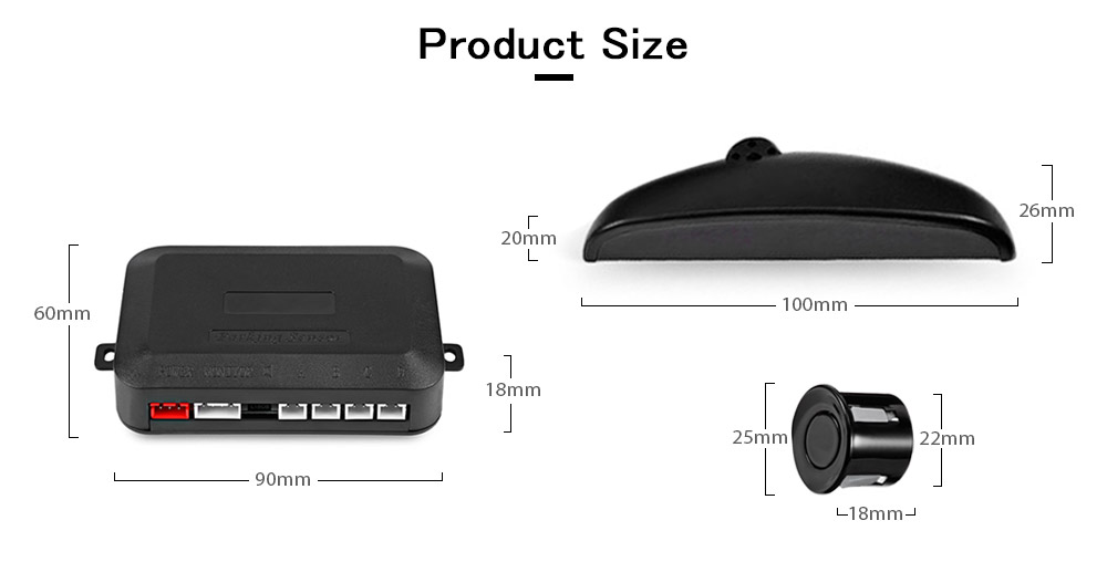 Universal Car Parking Sensor Reversing Radar Distance Detection Digital Display