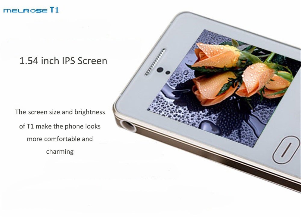 MELROSE T1 1.54 inch Full Touch Card Phone Bluetooth FM Back Camera Audio Player Sound Recorder