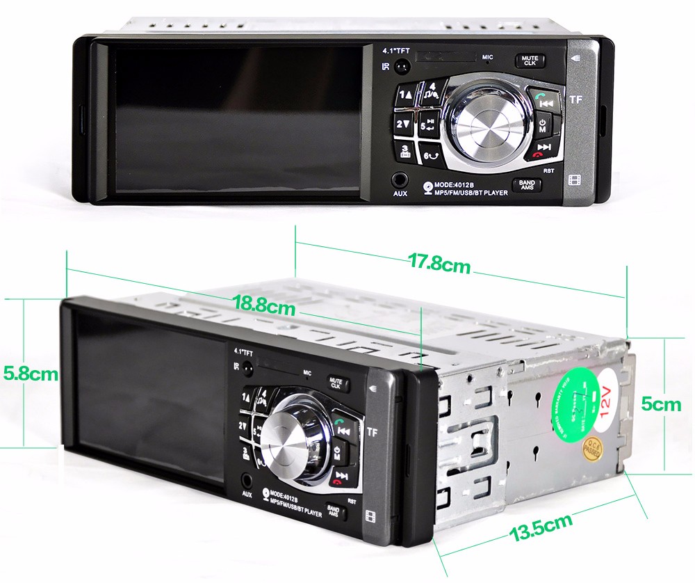 4012B 4.1 inch Car MP5 Vehicle-mounted Radio Multimedia Player Audio Video AUX FM USB Remote Control