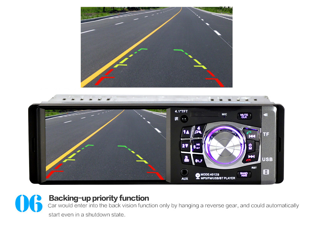 4012B 4.1 inch Car MP5 Vehicle-mounted Radio Multimedia Player Audio Video Rear Camera Remote Control
