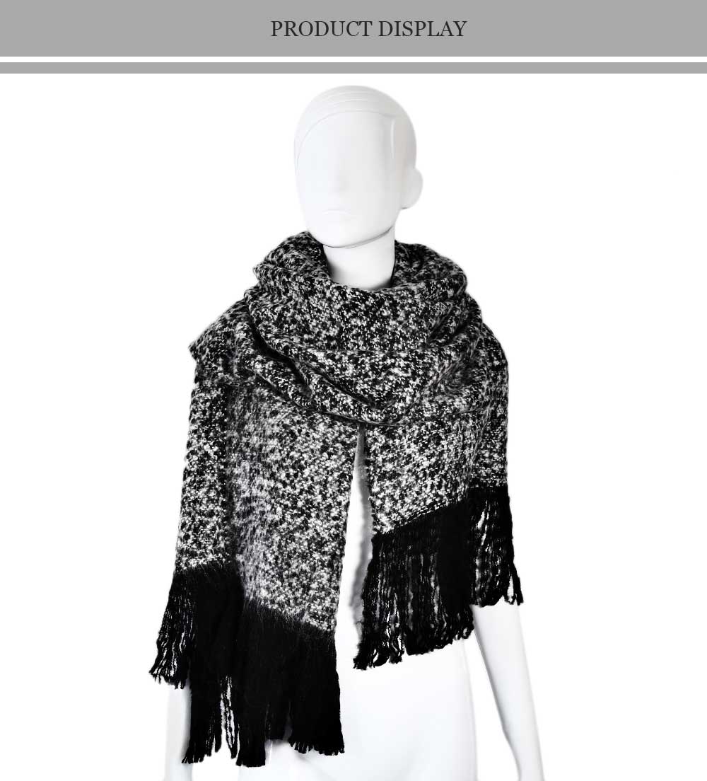 Casual Dual Use Tassel Oversize Warm Scarf for Women