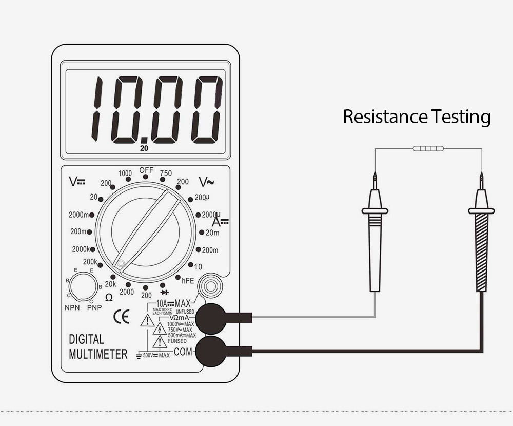 WHDZ DT700B Digital Multimeter AC DC Tester Voltmeter