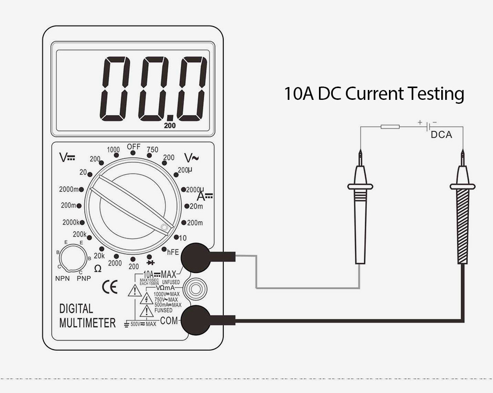 WHDZ DT700B Digital Multimeter AC DC Tester Voltmeter