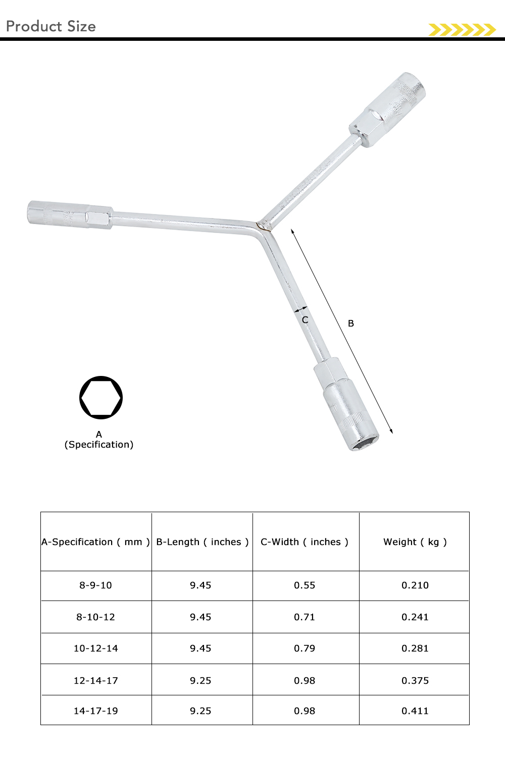 Exploit Professional Trigeminal Tire Wrench Socket Spanner Auto Repair Tool