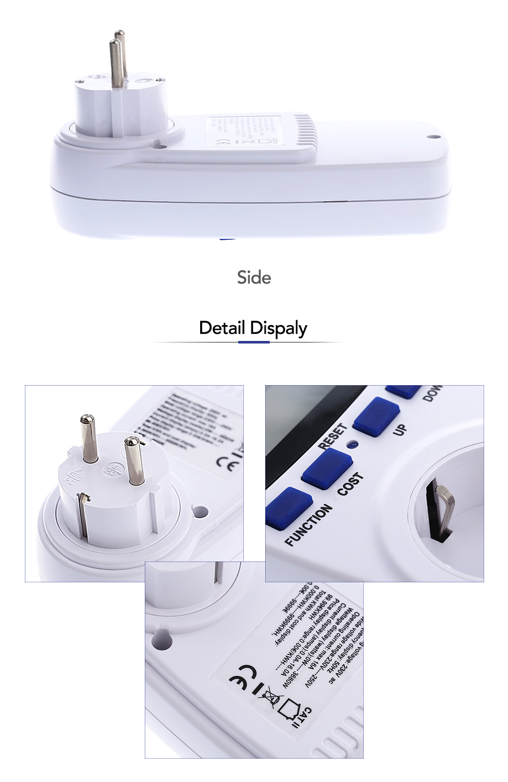 Power Meter Measuring Outlet Socket Watt Voltage Current Analyzer