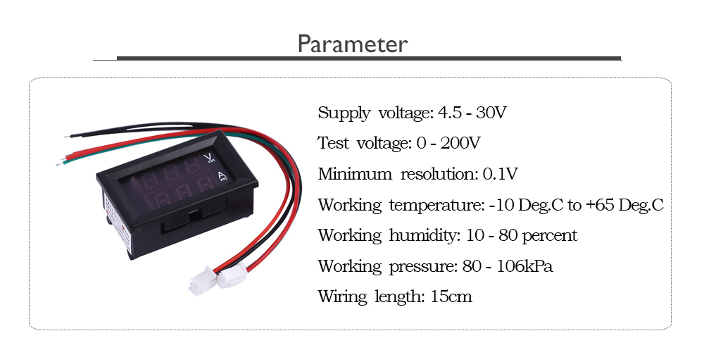 LED VA Two In One Digital Measuring Instrument 100A DC 200V Multimeter