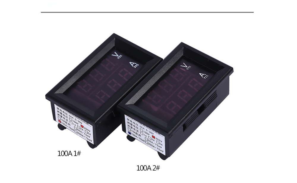 LED VA Two In One Digital Measuring Instrument 100A DC 200V Multimeter