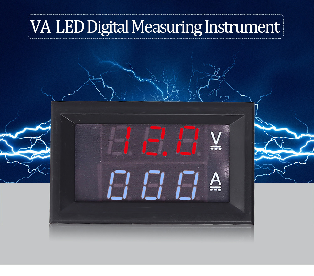 Two In One VA LED Digital Measuring Instrument 5A DC 100V Multimeter