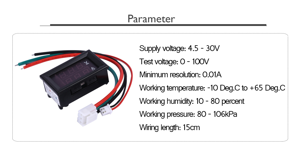 Two In One VA LED Digital Measuring Instrument 5A DC 100V Multimeter