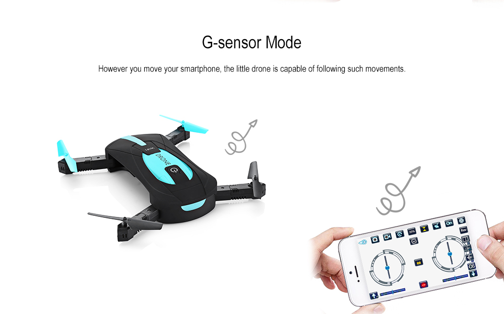 JY018 Mini Foldable RC Pocket Drone BNF WiFi FPV 0.3MP Camera / G-sensor Mode / Air Press Altitude Hold