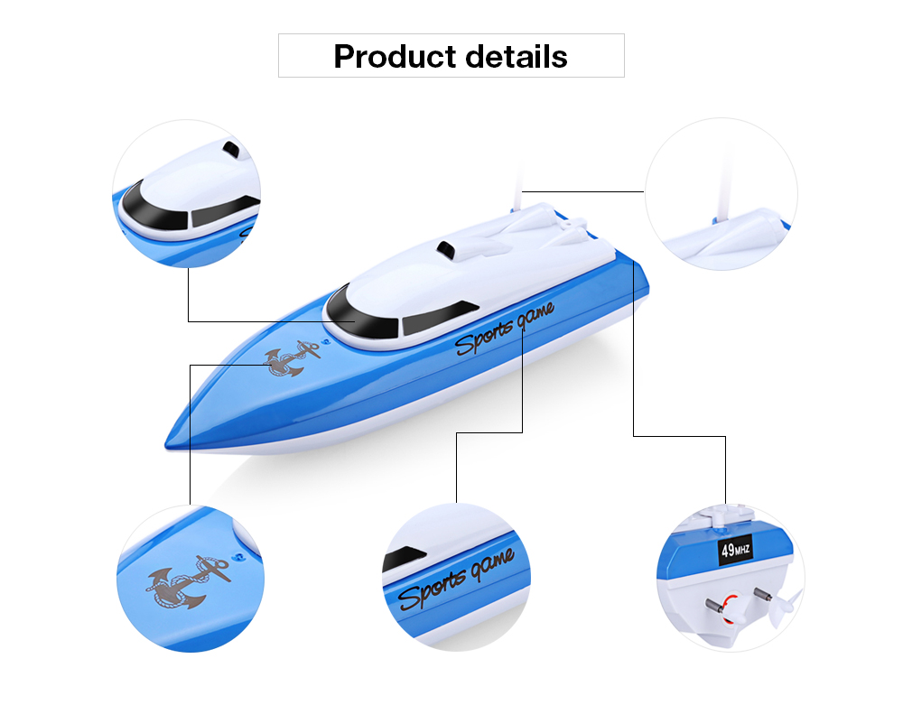 802 Remote Control Yacht Model Ship Sailing Plastic Children Electric Toy