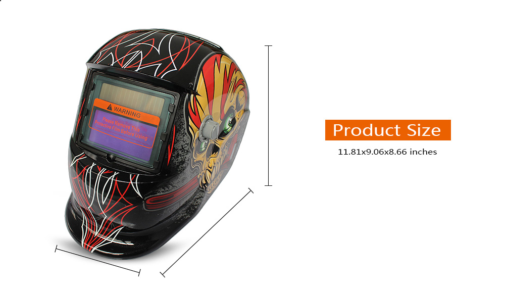 Solar Energy Automatic Changeable Light Electric Welding Protective Helmet with Film Character Pattern