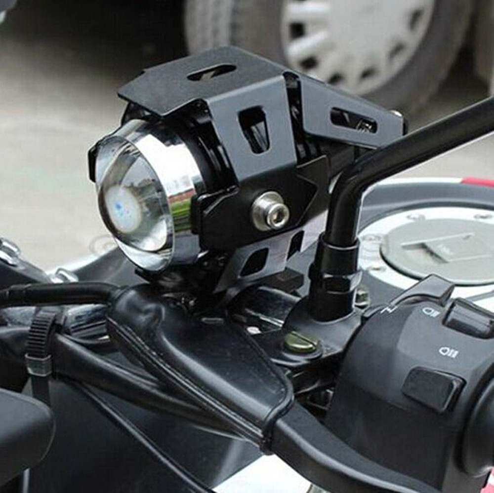 2PCS CREE U5 Motorcycle 12V LED Headlight Laser Cannon Waterproof High Power Spot Light