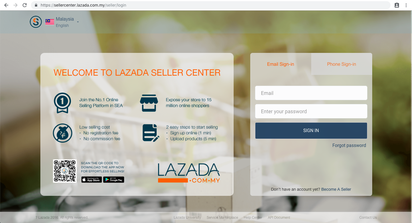 Lazada seller center login my